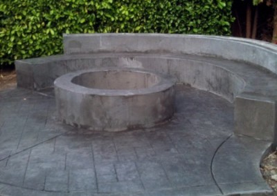 Concrete Fire pit and Bench